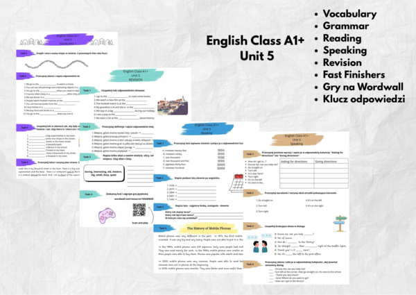 🏥 English Class A1+ Unit 5 IN MY TOWN karty pracy
