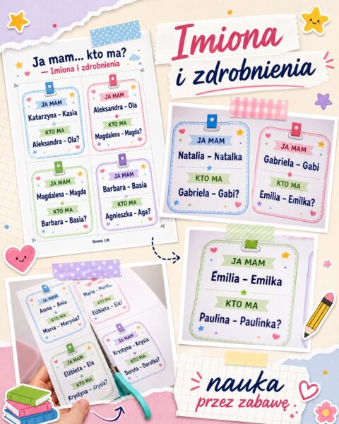 Gra Ja mam... kto ma... Imiona i zdrobnienia