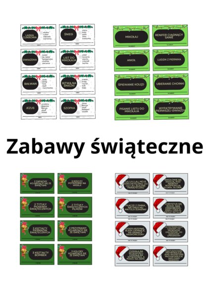 Pakiet zabaw na wigilię klasową/mikolajki/spotkanie świąteczne