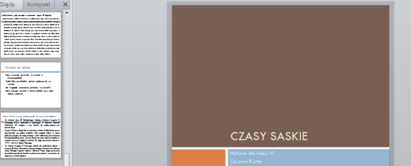 Czasy saskie - prezentacja