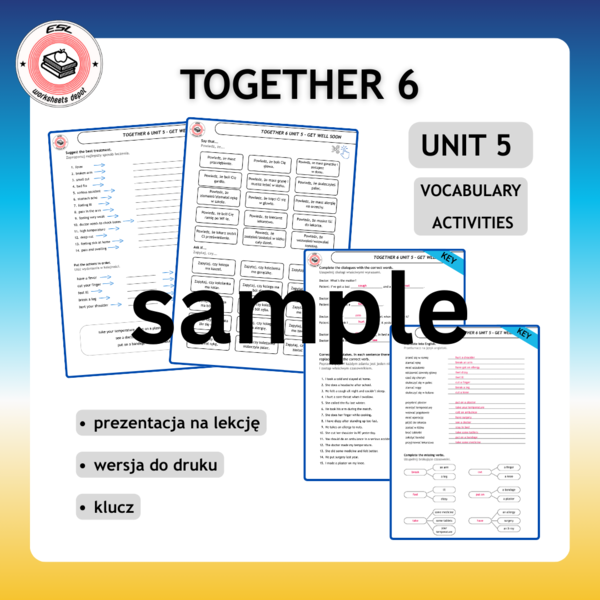 Together 6 Unit 5 Vocabulary Activities - sample
