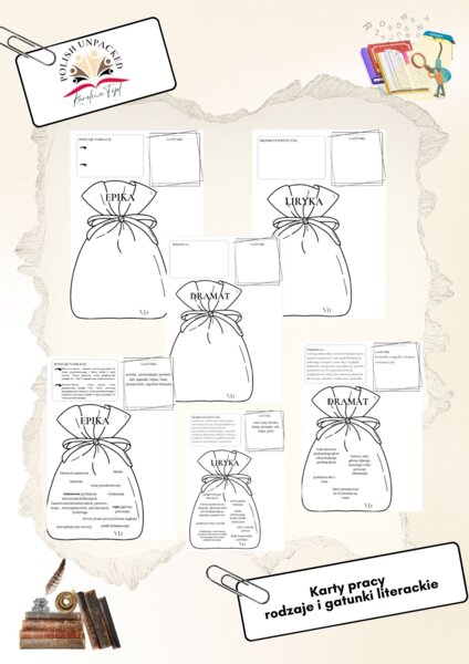 Karty pracy rodzaje i gatunki literackie + odpowiedzi, egzamin ósmoklasisty