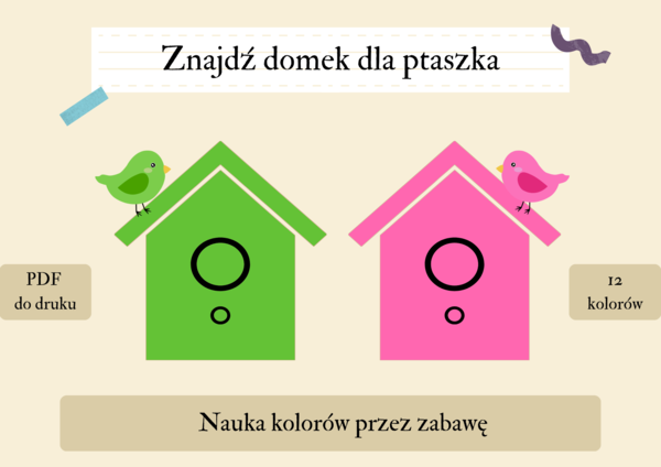 Znajdź domek dla ptaszka – nauka kolorów przez zabawę