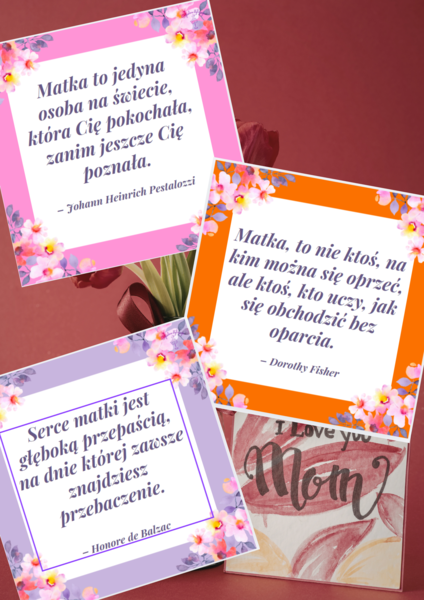 Dzień Matki - cytaty III, gazetka, 10 kart