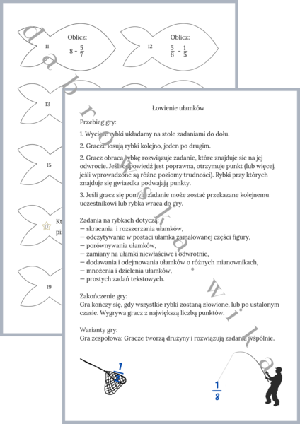 Łowienie ułamków - gra matematyczna