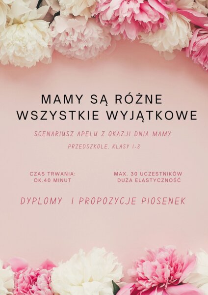 Mamy są różne - wszystkie wyjątkowe ( scenariusz apelu)