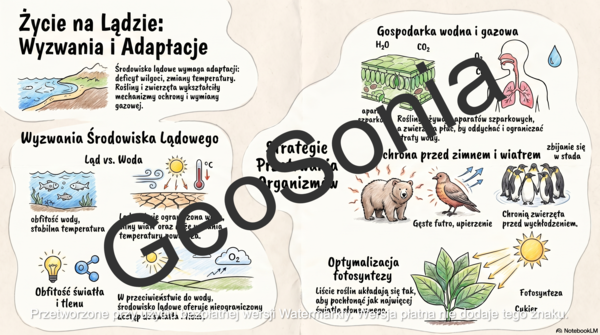 Warunki życia na lądzie przyroda klasa 4 sketchnotka
