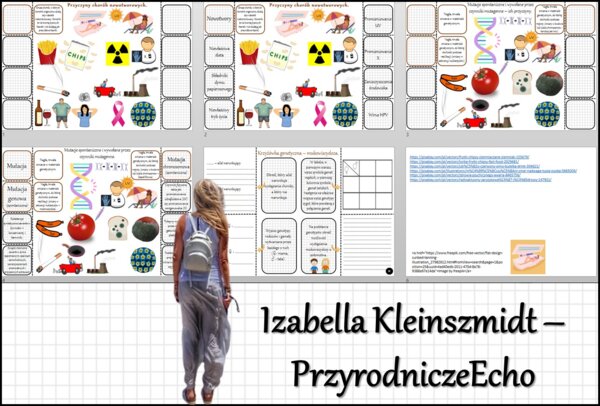 Notatka okienkowa/stacja zadaniowe/notatka/notatka graficzna/karta pracy/sketchnotka „Mutacje”, „Przyczyny chorób nowotworowych”, „Przyczyny mutacji”, „Krzyżówka genetyczna – mukowiscydoza” w pdf. Biologia 8 dział „Genetyka”. Materiał wykonany na podstaw