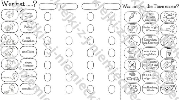 Haustiere - zapytaj kolegę/koleżankę - wklejka - j. niemiecki