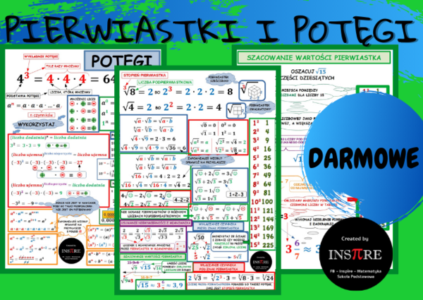 POWTÓRKA - PIERWIASTKI i POTĘGI - WŁASNOŚCI, DZIAŁANIA.