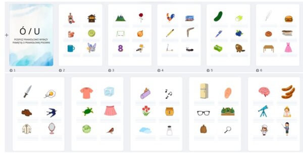 Podpisywanie wyrazów ó lub u