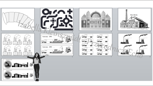 Budowa komórki zwierzęcej. Model komórki zwierzęcej. Budujemy miasto. Obrazki przedstawiające elementy miasta. Biologia klasa 5