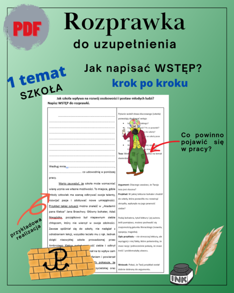 Roprawka do uzupełnienia (E8) - jak napisać wstęp? (1 temat - szkoła)