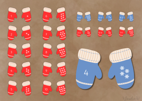 Rękawiczki – liczenie i działania matematyczne w zakresie do 10