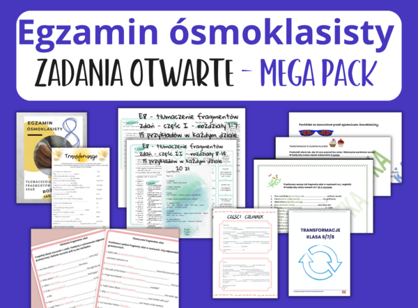 Zestaw Egzamin Ósmoklasisty  - Zadania otwarte Mega Pack