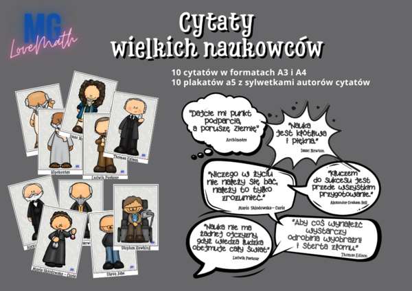 Cytaty znanych naukowców - dekoracja klasy , gazetka szkolna