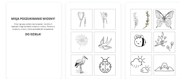 Poszukiwanie wiosny - karty obrazkowe do poszukiwania wiosny