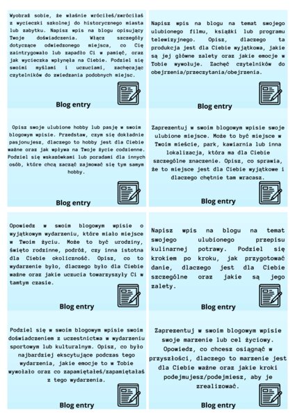 Blog entry topics matura