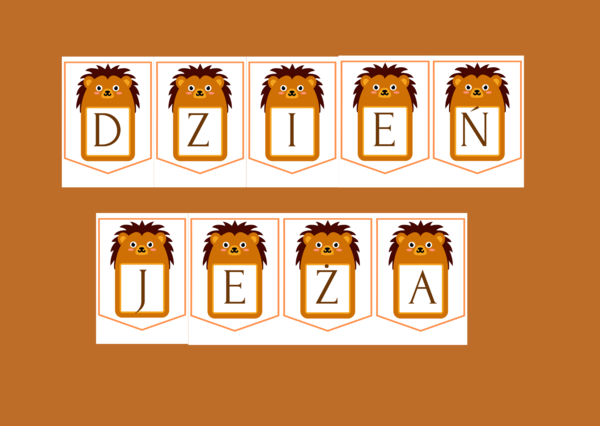 DZIEŃ JEŻA – biblioteka – świetlica – girlanda – gazetka – wersja 3