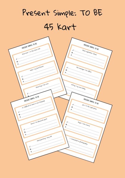 Present Simple TO BE (karty)