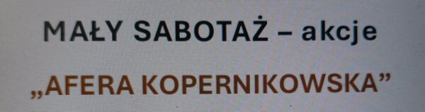 Mały Sabotaż - Afera kopernikowska - karta pracy