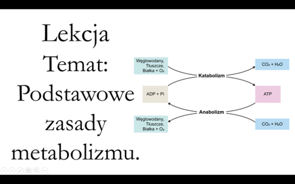 Klasa 1 ( rozszerzenie ) - Podstawowe zasady metabolizmu - prezentacja