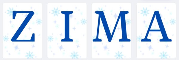 ZIMA - napis na gazetkę