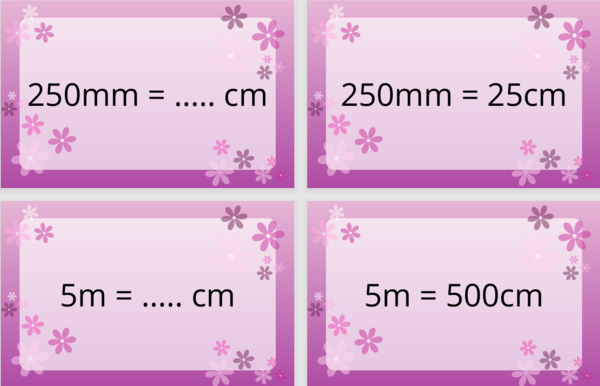 100 fiszek z zamiany jednostek długości - do samodzielnego wydruku