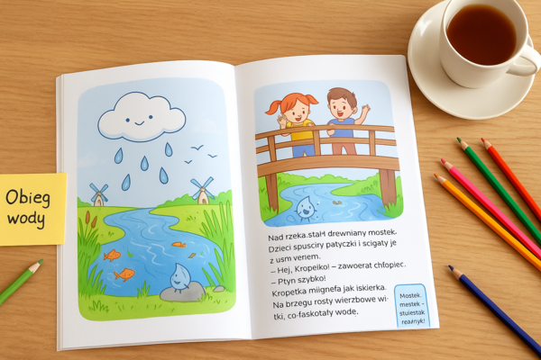 Książeczka dla dzieci „Przygody Kropelki Deszczu”