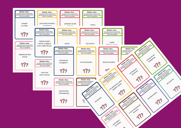 BOHATER, KTÓRY..... - 64 fiszki - powtórka - egzamin - kl.4-8