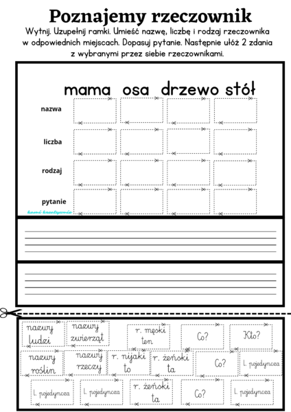 Poznajemy rzeczownik