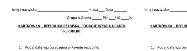 Kartkówka - starożytny Rzym