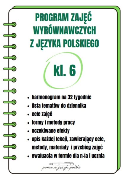 Program zajęć wyrównawczych z języka polskiego dla kl. 6