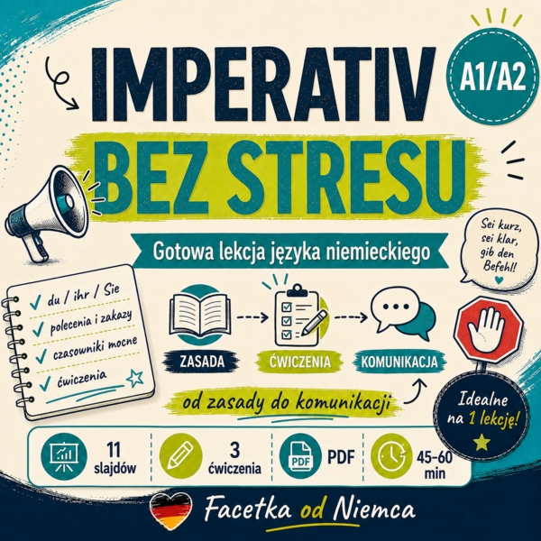 Imperativ bez stresu – tryb rozkazujący w języku niemieckim (A1/A2)