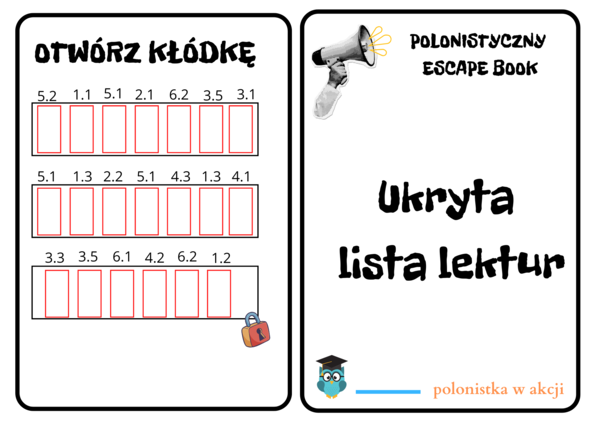 Escape book pt. ,,Ukryta lista lektur"