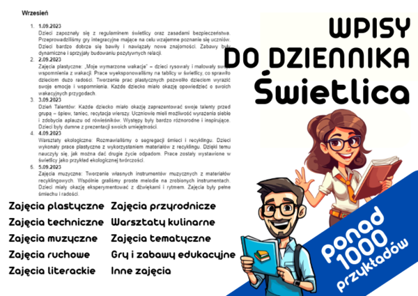 Wpisy do dziennika Świetlica - przykłady i inspiracje