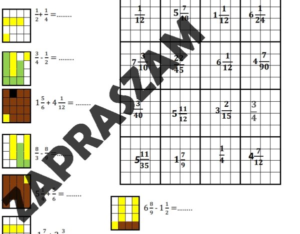 Kodowanie - dodawanie i odejmowanie ułamków o różnych mianownikach