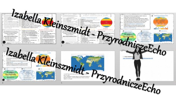 Minizestaw na temat „Strefy oświetlenia Ziemi” – sketchnotka + karta pracy w power point + gratisowy link do prezentacji multimedialnej niekomercyjnej wykonanej w genial.ly do indywidualnego pobrania i użycia do celów niekomercyjnych. Geografia 6, „Ruchy