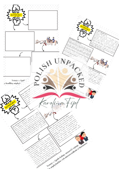 Motyw konfliktu + odpowiedzi język polski, egzamin ósmoklasisty, lektury obowiązkowe