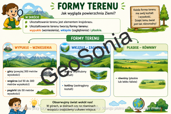 Ukształtowanie terenu w mojej okolicy   nowy podręcznik  "Odkrywam przyrodę" przyroda klasa 4 sketchnotka