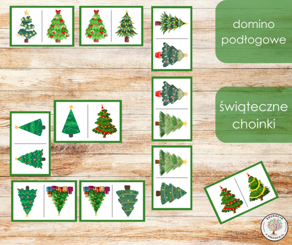 Domino podłogowe -świąteczne choinki