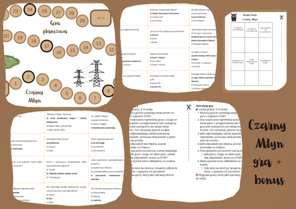 HIT! Czarny Młyn Marcina Szczygielskiego - gra planszowa+bonus czytelniczy