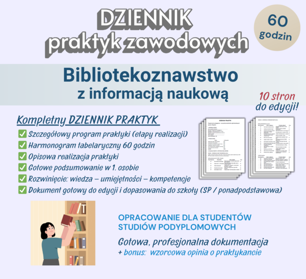 Dziennik praktyk BIBLIOTEKOZNAWSTWO Z INFORMACJĄ NAUKOWĄ