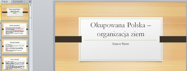 Okupowana Polska - organizacja ziem: prezentacja