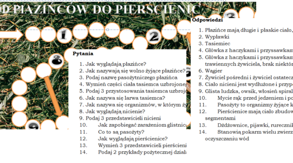 Od nicieni do pierścienic- gra planszowa dla klasy 6 szkoły podstawowej