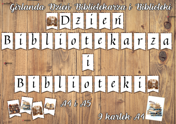 GIRLANDA "DZIEŃ BIBLIOTEKARZA I BIBLIOTEKI"
