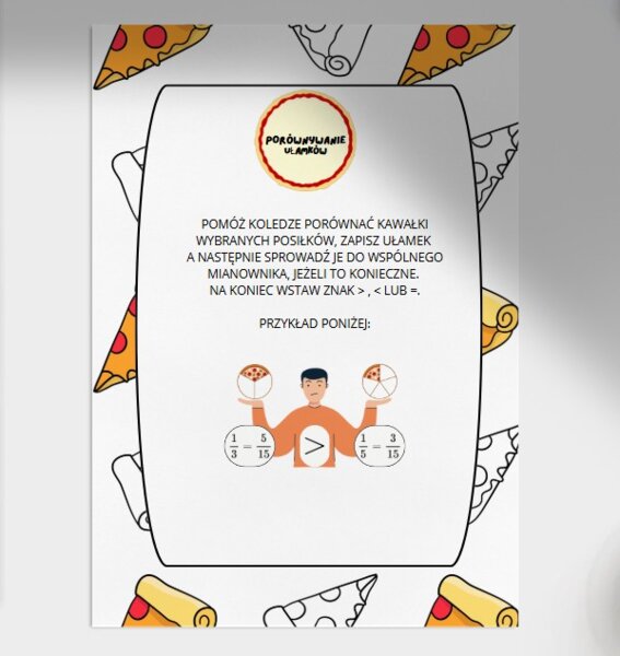 PORÓWNYWANIE UŁAMKÓW ZWYKŁYCH. Dzień liczby Pi. Dzień Matematyki.