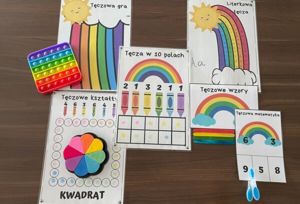 Tęcza - kreatywne zadania dla przedszkolaków do samodzielnego druku