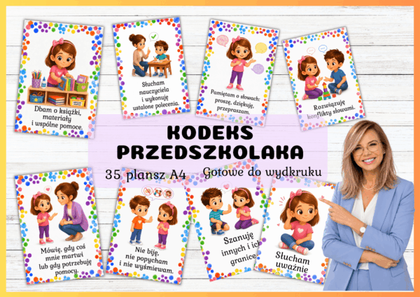 Kodeks przedszkolaka – 35 plansz A4 do wydruku