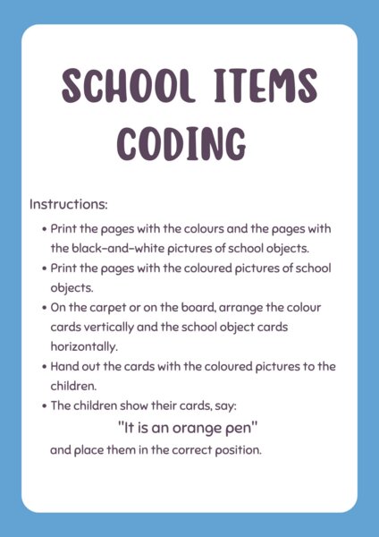 School Items. Coding. Kids Can 1